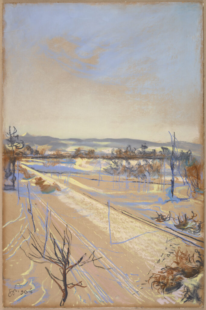 Stanisław Wyspiański, Widok z okna pracowni na Kopiec Kościuszki - pastel na papierze, 1904
